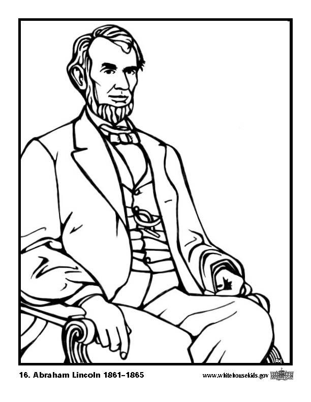 612x792 Coloring Page 16 Abraham Lincoln