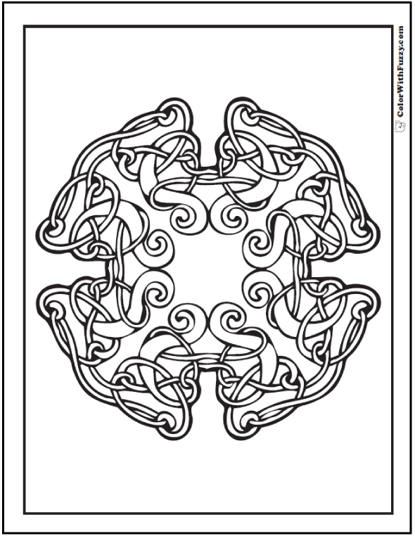 590x762 Curls Celtic Coloring Pages Shadows And Lines