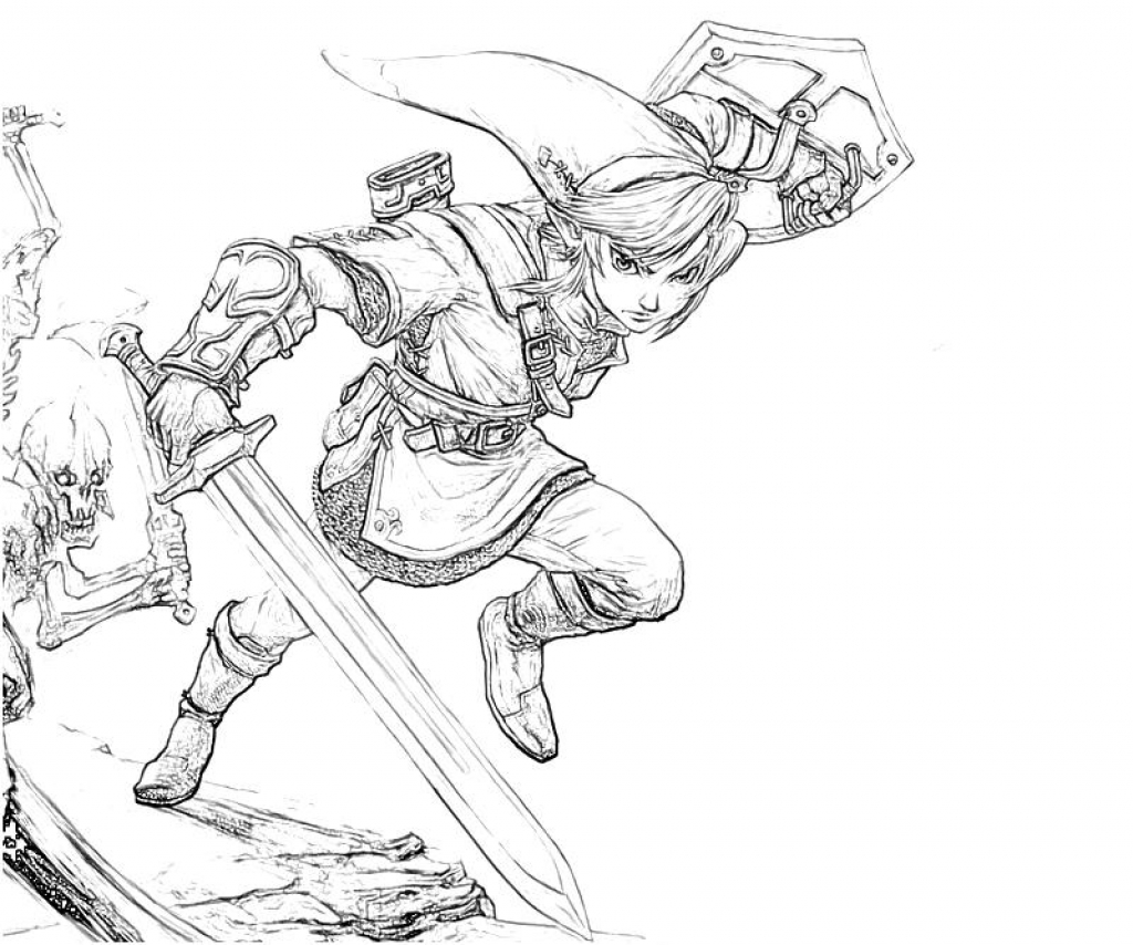 1024x854 Link Coloring Pages Link Coloring Pages Zelda Free Printable Zelda