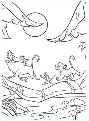 300x406 Simba Timon And Pumbaa The Lion King Coloring Page