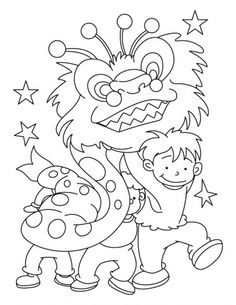 Lion Dance Coloring Page at GetColorings.com | Free printable colorings ...