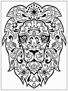 Detailed Lion Head Colouring In Page Amp 240x320 Detailed Lion Head Colouring In Page Amp