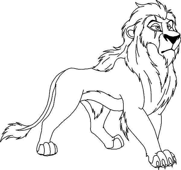 The Lion King Awesome Scar Coloring Page 600x562 The Lion King Awesome Scar Coloring Page