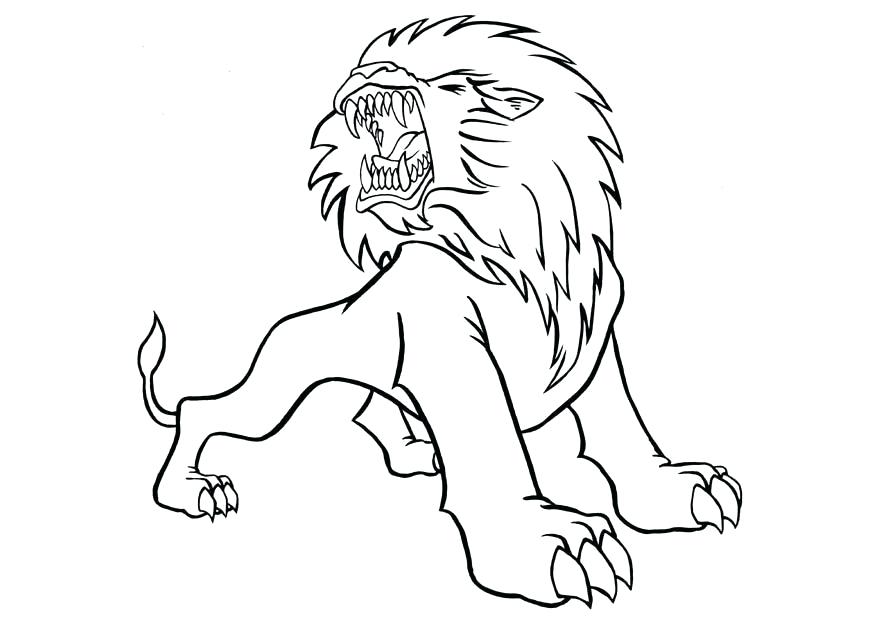 875x620 Free Printable Lion Coloring Pages For Kids Roaring Lion Coloring