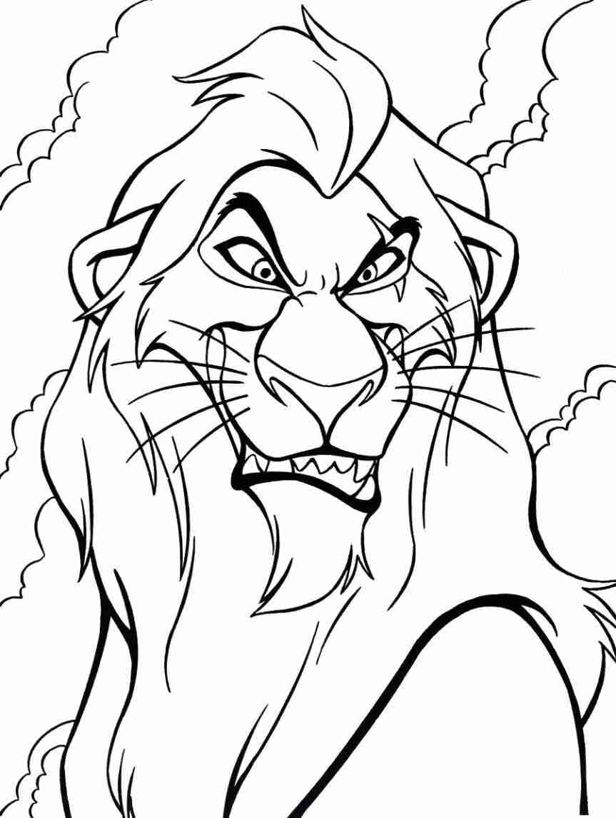 863x1147 Villain Coloring Pages Scar Lion King Sheets Printable 2 Kiara