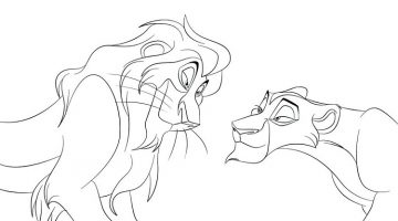 360x200 Lion King Kovu And Kiara Coloring Pages