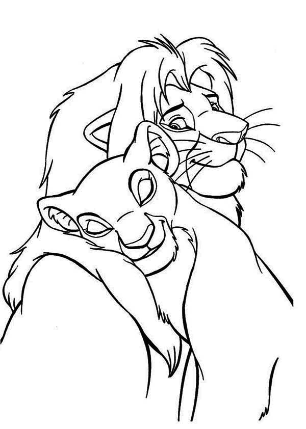 600x842 Lion King Simba And Nala Loved Free Coloring Page Animals