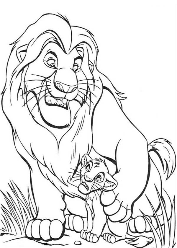 600x840 Mufasa Give Simba Advise In The Lion King Coloring Page Color Luna