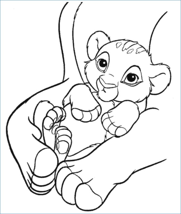 600x709 Young Simba The Lion King Coloring Page
