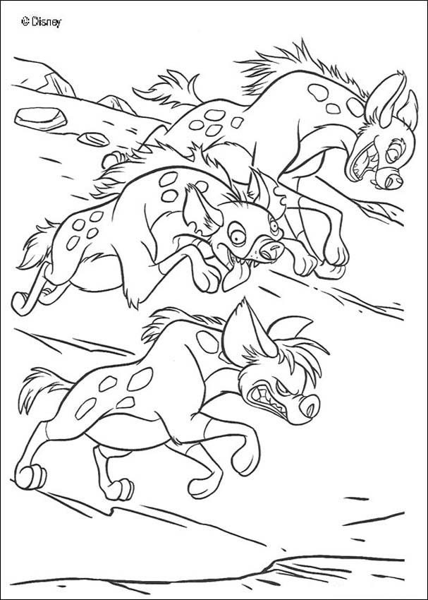 607x850 Running Hyenas Coloring Pages