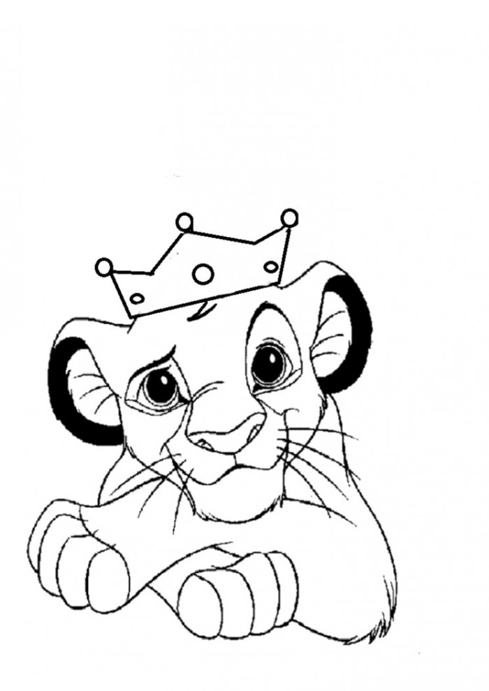 King Simba With The Crown Free Coloring Page Animals, Disney 700x989 King Simba With The Crown Free Coloring Page Animals, Disney