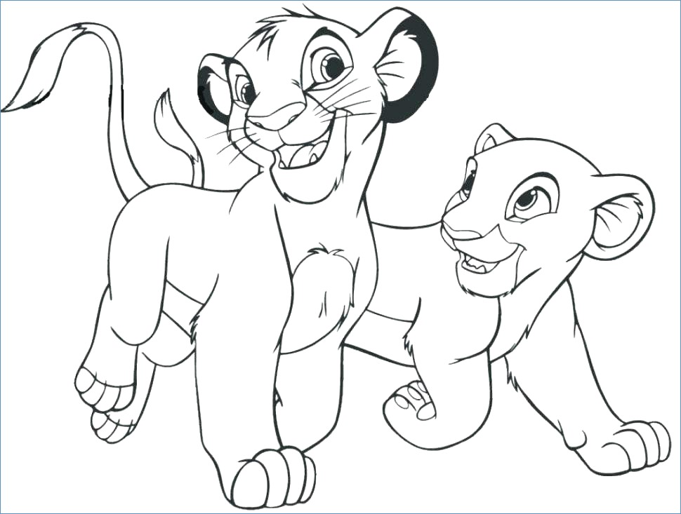 Young Simba The Lion King Coloring Page 970x733 Young Simba The Lion King Coloring Page