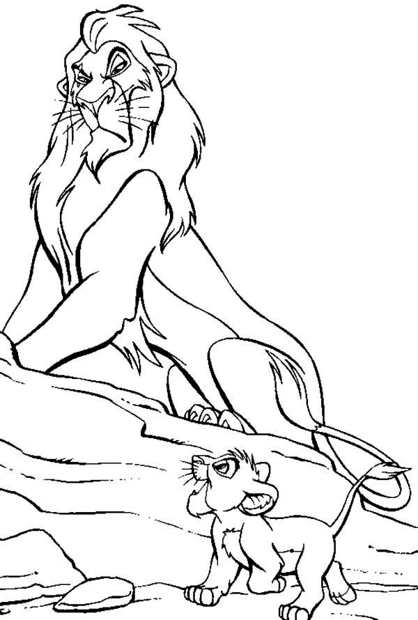 Scar Hate Simba The Lion King Coloring Page 600x890 Scar Hate Simba The Lion King Coloring Page