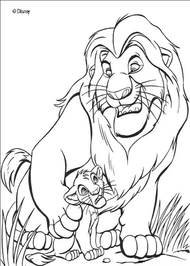 607x850 The Lion King Mufasa And Simba Coloring Page Colouring
