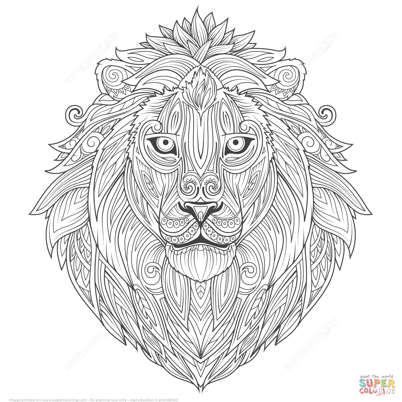 Lion Mandala Coloring Pages 1300x1300 Lion Mandala Coloring Pages