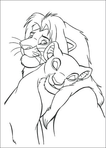 343x480 Lion And Lioness Coloring Page Free Printable The Lion King