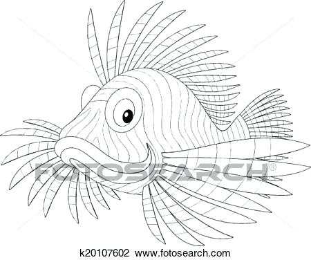 450x376 Lionfish Coloring Page Scorpion Fish Search Clip Art Illustration