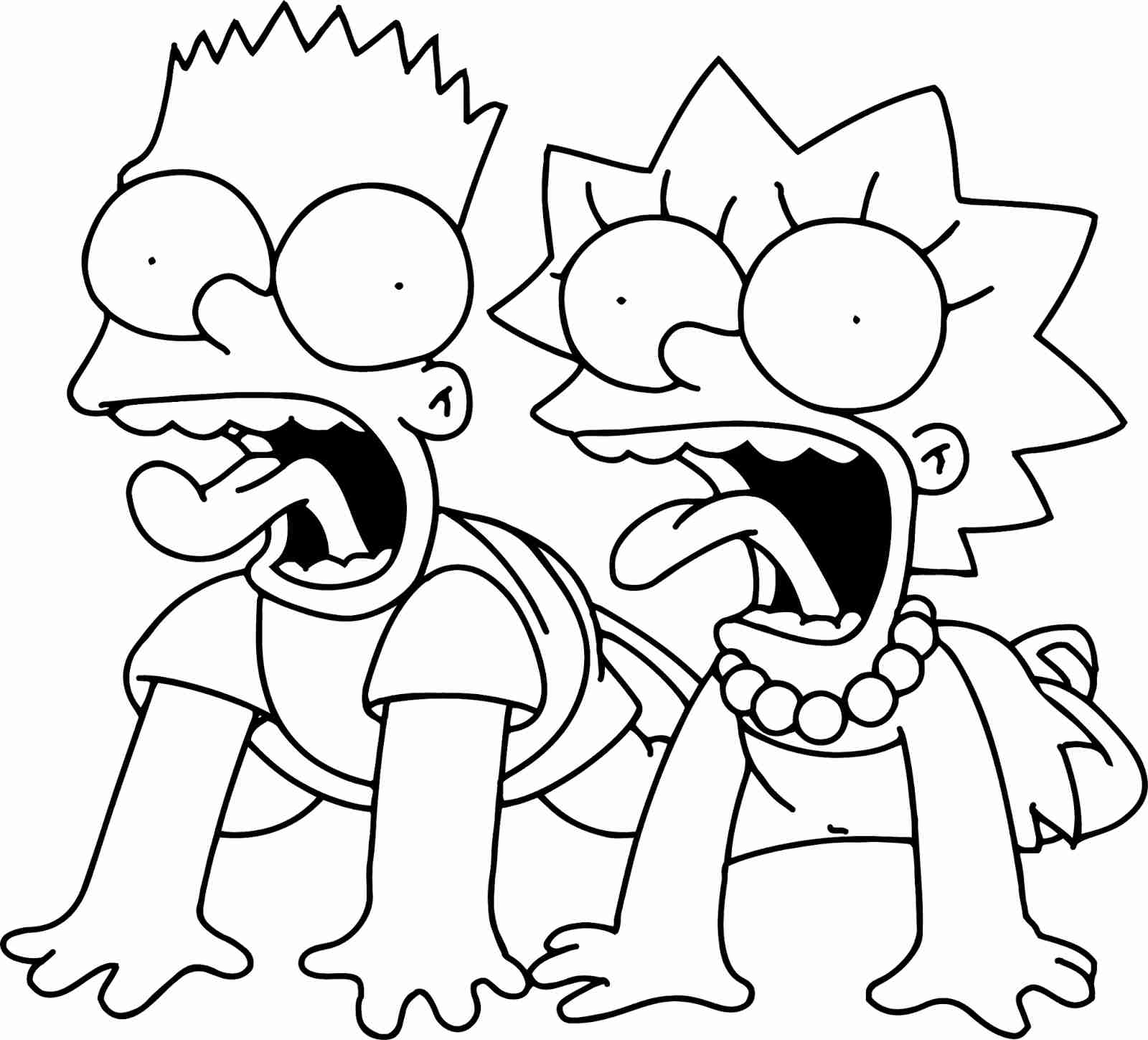 1600x1449 Powerful Bart Simpson Coloring Pages Lisa Print Free Lovely