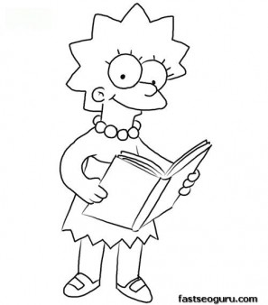 297x338 Print Out Lisa Simpson Coloring Page