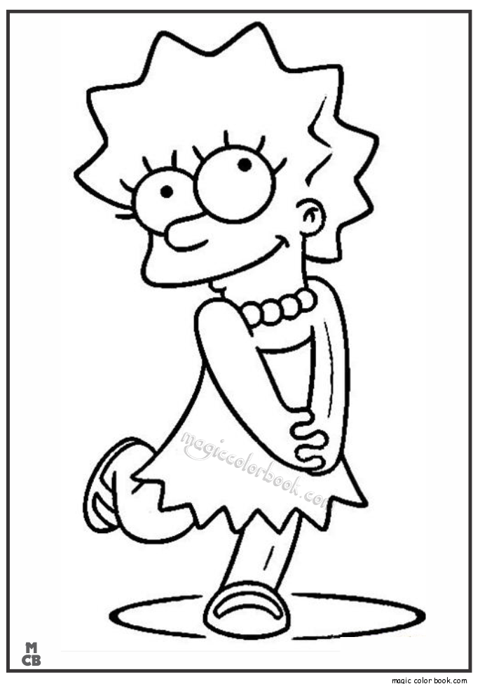 685x975 Simpsons Coloring Pages Lisa