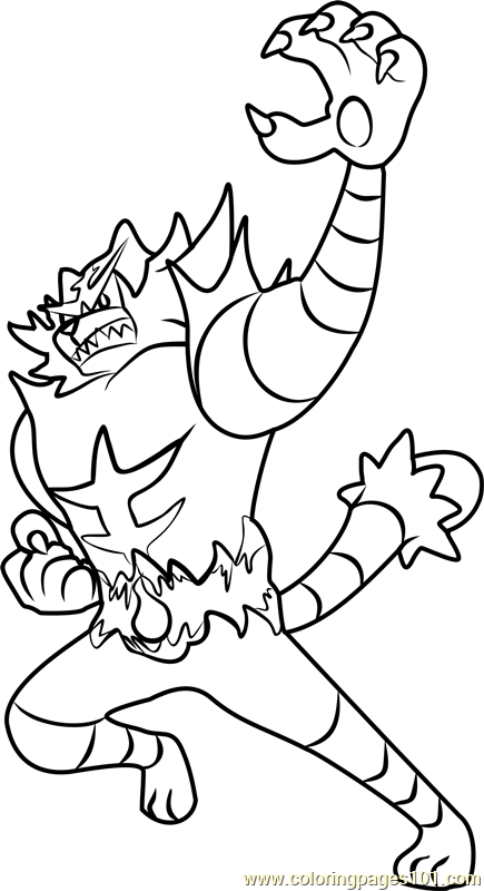 435x800 Incineroar Pokemon Sun And Moon Coloring Page