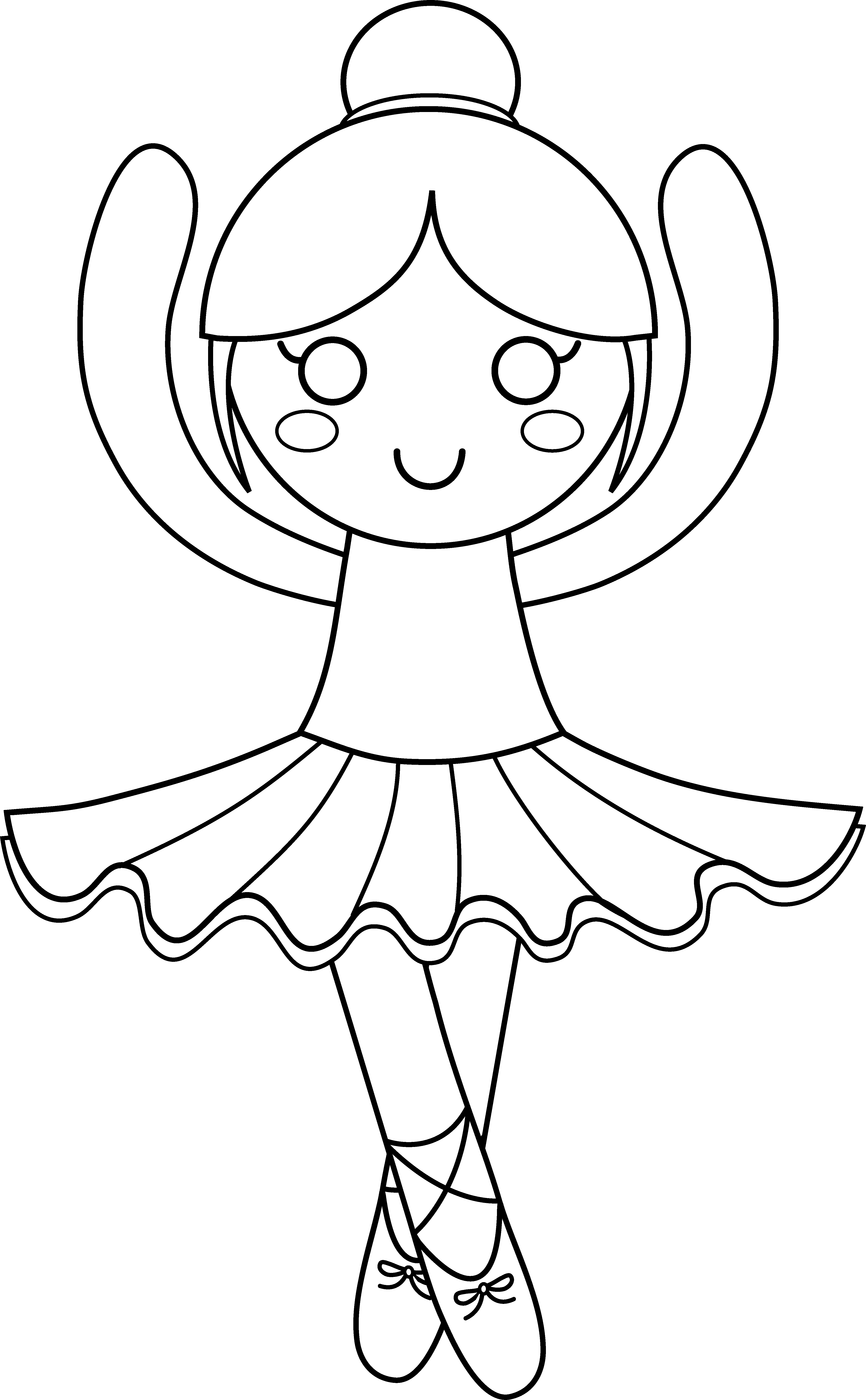 4299x6949 Cute Ballerina Coloring Page