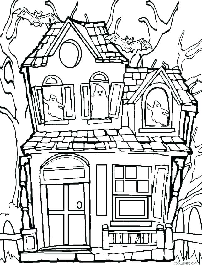 Monster House Coloring Pages House Coloring Page Little House 644x850 Monster House Coloring Pages House Coloring Page Little House