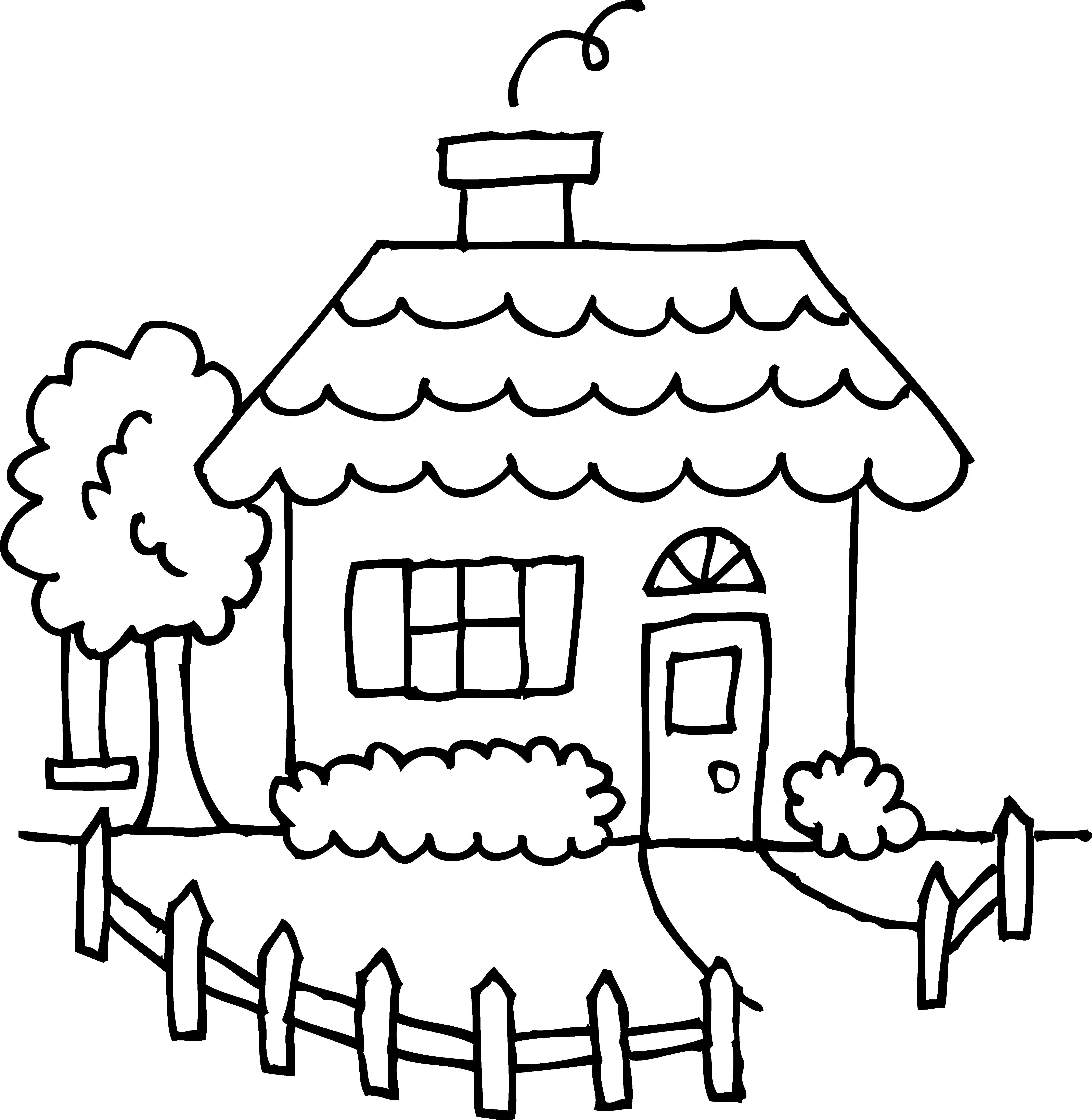 Cute Cozy House Coloring Page 5375x5517 Cute Cozy House Coloring Page
