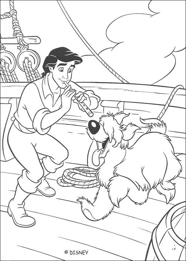 Prince Eric And His Dog Coloring Pages 607x850 Prince Eric And His Dog Coloring Pages