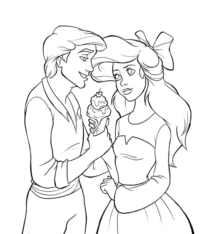 Ariel And Eric The Little Mermaid Coloring Pages Drawing 690x800 Ariel And Eric The Little Mermaid Coloring Pages Drawing