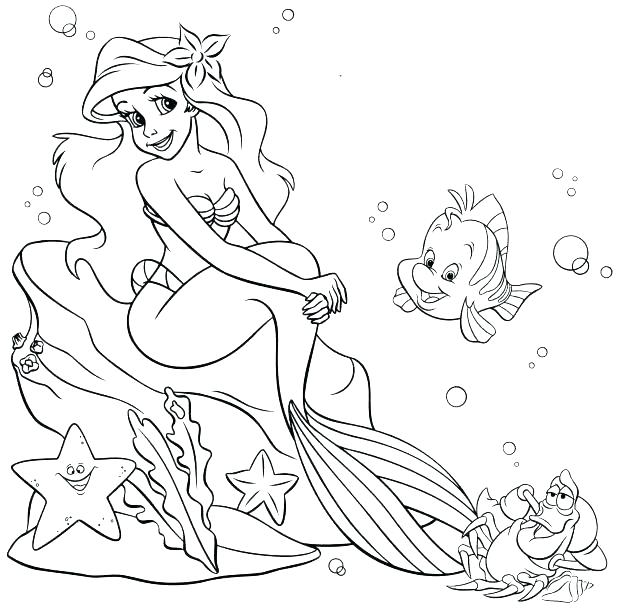 618x609 Princess Ariel Coloring Pages With Princess Mermaid Coloring Pages