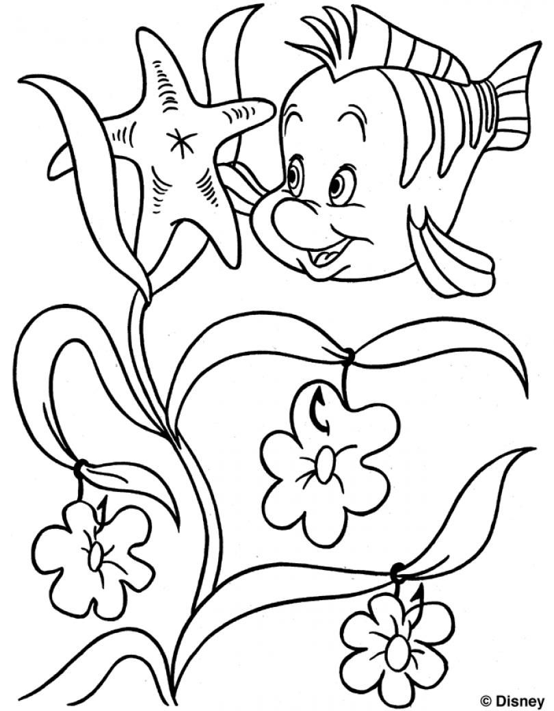 810x1039 Flounder Colouring Page The Little Mermaid Teach Arts Amp Crafts
