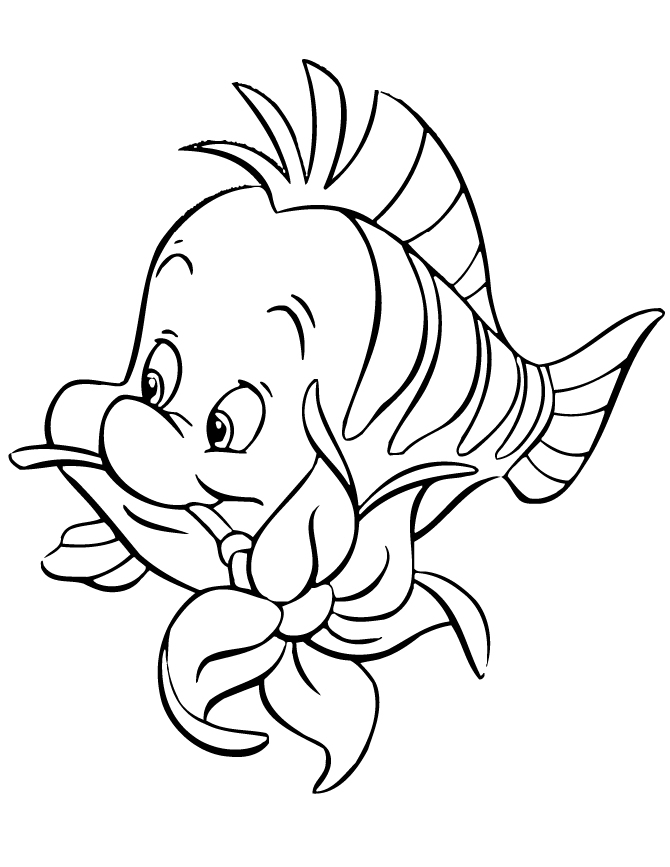 Little Mermaid Flounder Coloring Pages at GetColorings.com | Free ...
