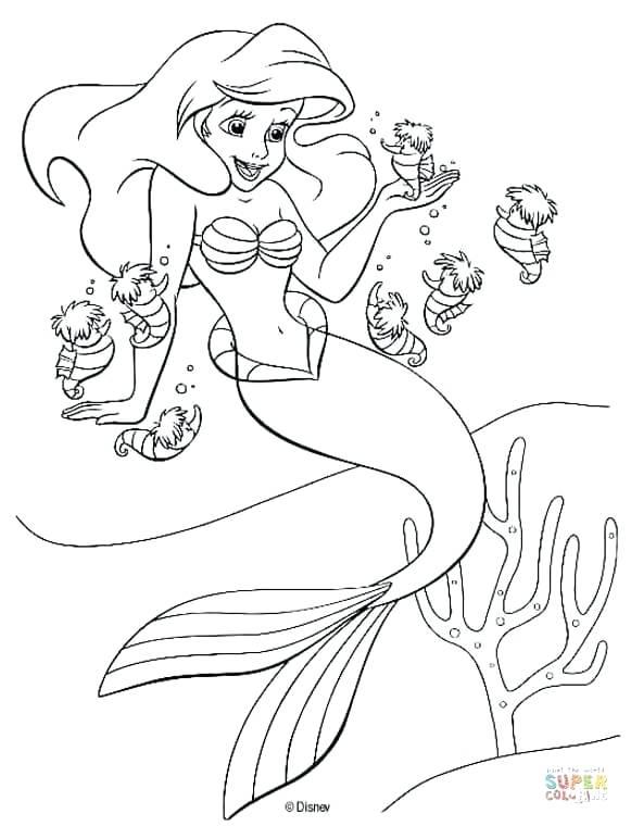 Little Mermaid Melody Coloring Pages at GetColorings.com | Free ...