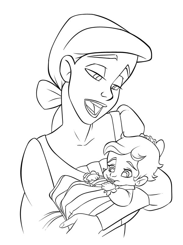 600x805 Baby Ariel And Melody The Little Mermaid 2 Melody Coloring Pages