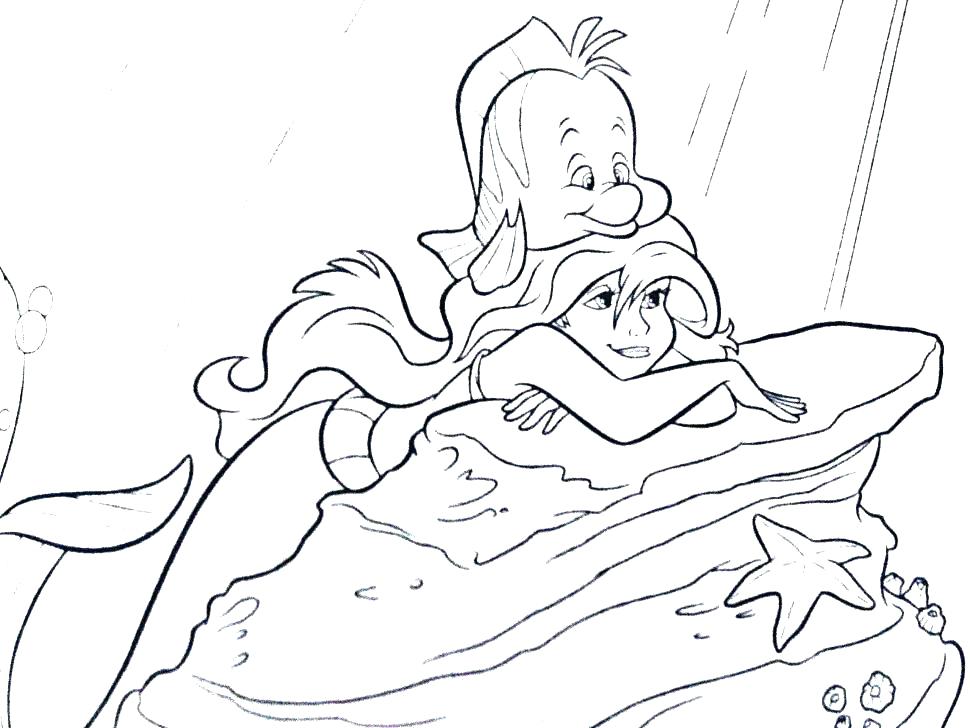 970x728 Breathtaking Little Mermaid Coloring Page For Seasonal Mermaid