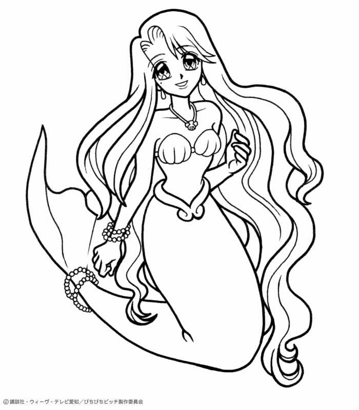 700x800 Noel Mermaid Princess Coloring Pages