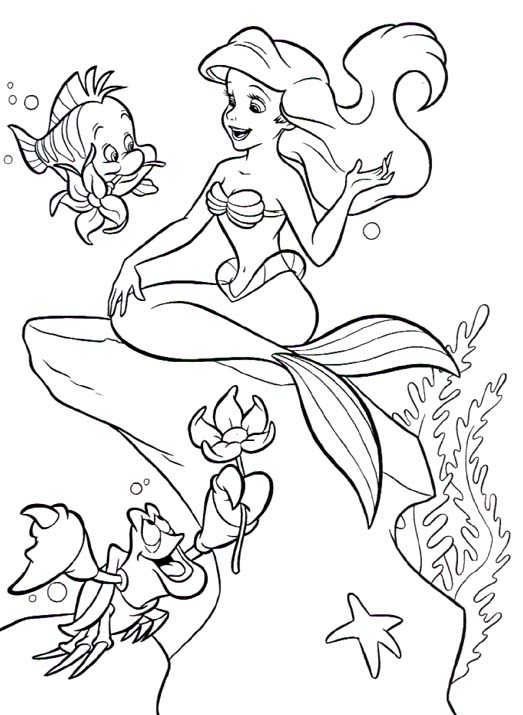 Little Mermaid Ariel With Her Friends, Flounder And Sebastian 523x715 Little Mermaid Ariel With Her Friends, Flounder And Sebastian