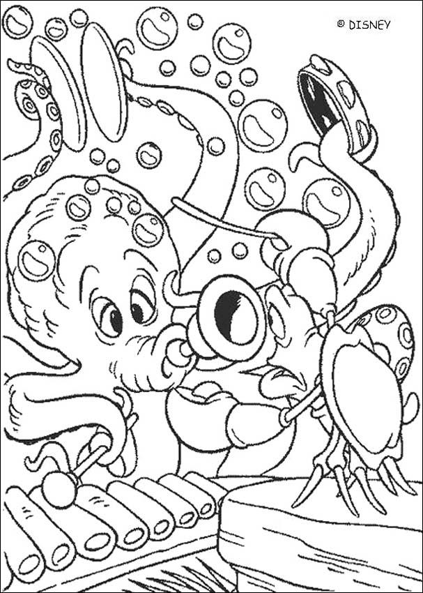 The Octopus And Sebastian Coloring Pages 607x850 The Octopus And Sebastian Coloring Pages