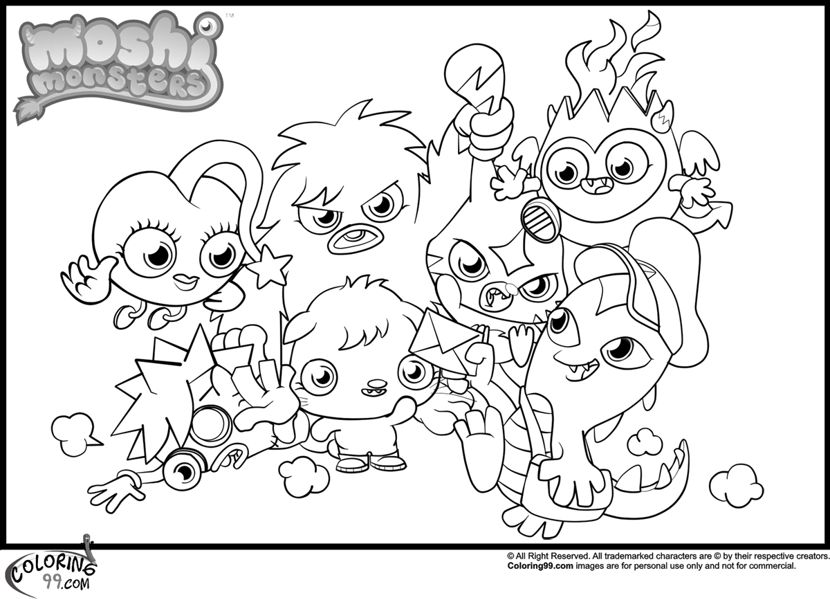 1200x867 Moshi Monsters Coloring Pages Team Colors