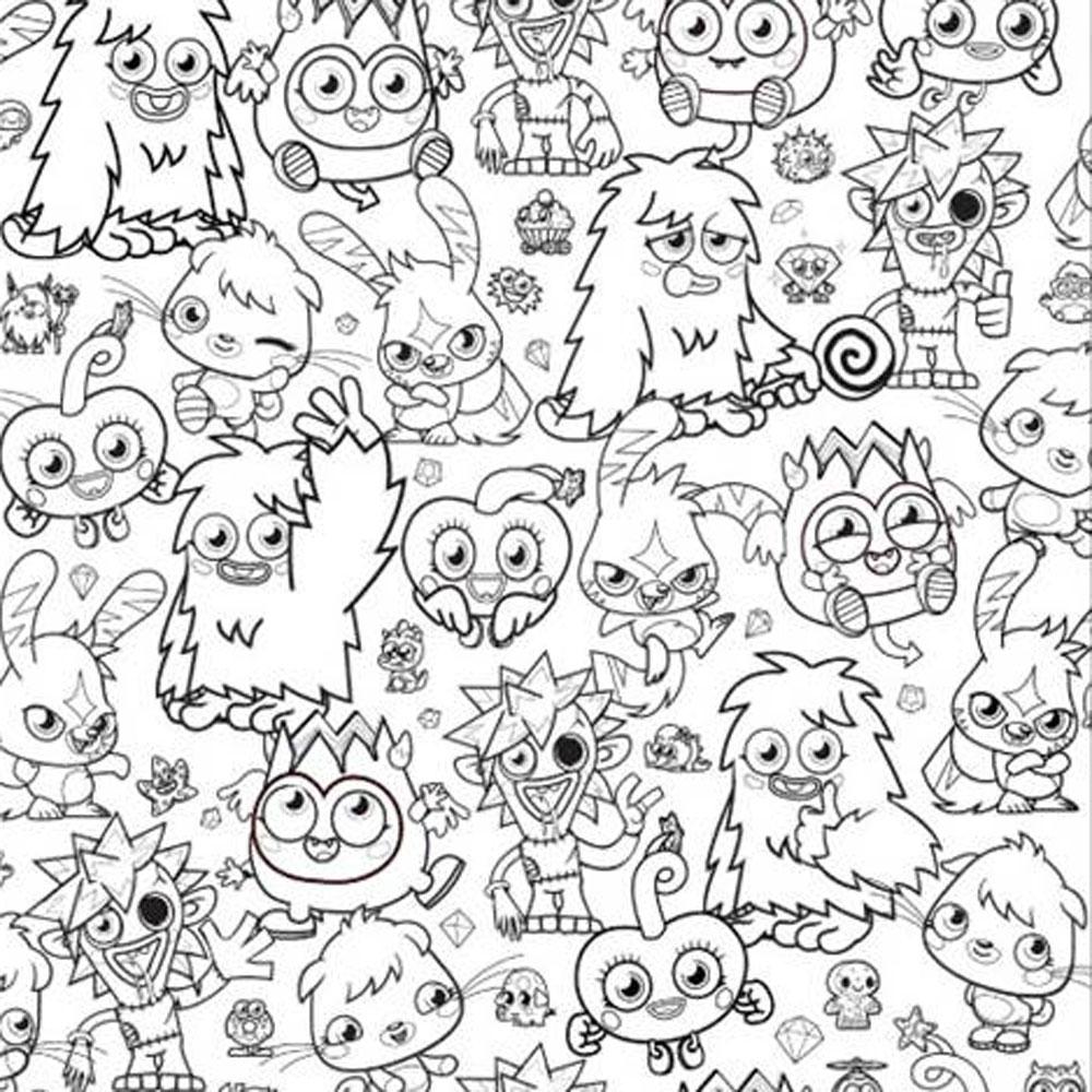 1000x1000 Moshi Monsters Coloring Pages To Print Little Cartoons Universal