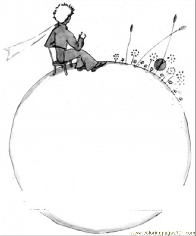 Little Prince On The Planet Coloring Page 650x784 Little Prince On The Planet Coloring Page