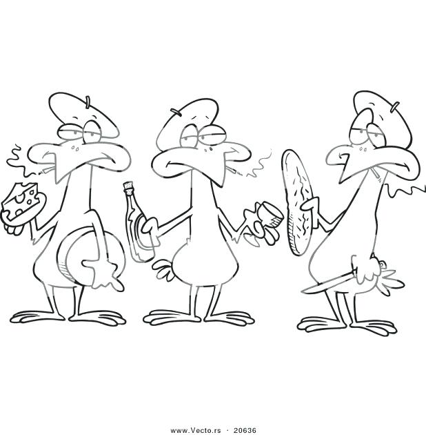 618x630 Great Marvellous Little Red Hen Coloring Page Print 3 French Hens