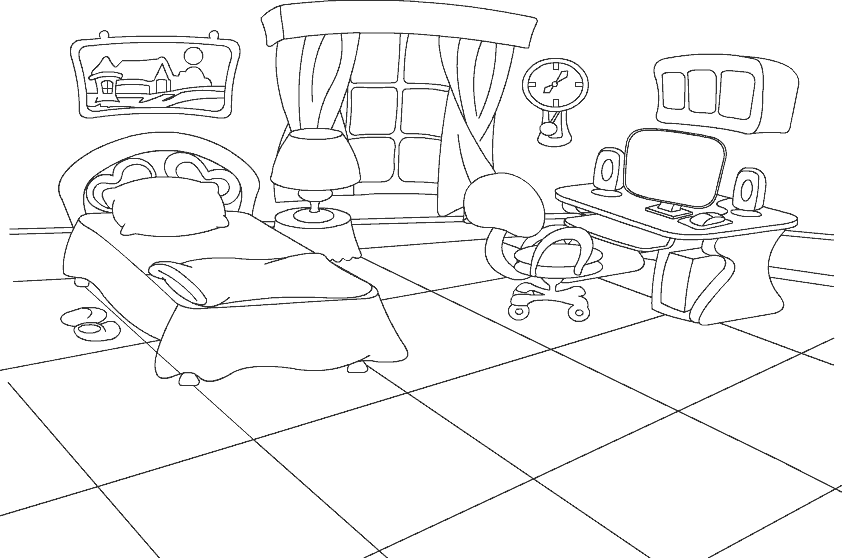 842x558 Color Bedroom Fun Coloring Pages For Kids