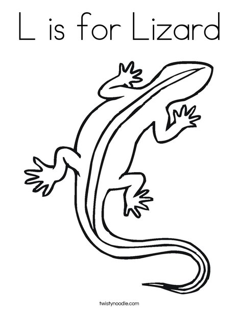 468x605 L Is For Lizard Coloring Page