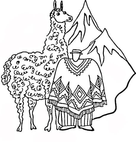 460x480 Huge Llama Coloring Page From Llama Category. Select From 21670
