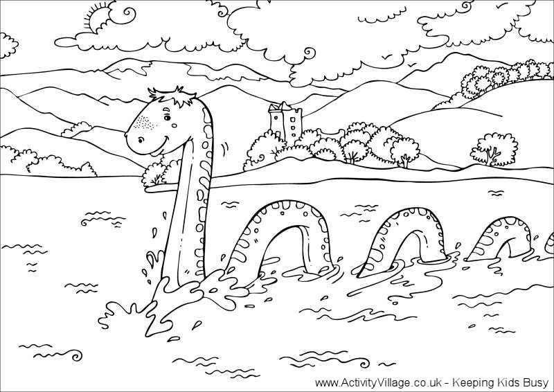 Loch Ness Monster Colouring Page Scotlandengland Trip 800x566 Loch Ness Monster Colouring Page Scotlandengland Trip