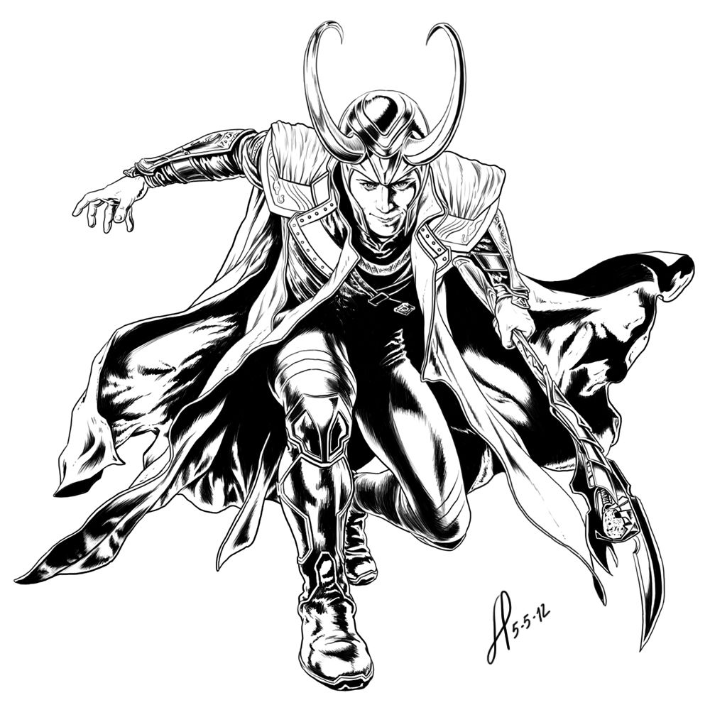 1000x993 Loki Coloring Page How To Draw Avengers Page=1