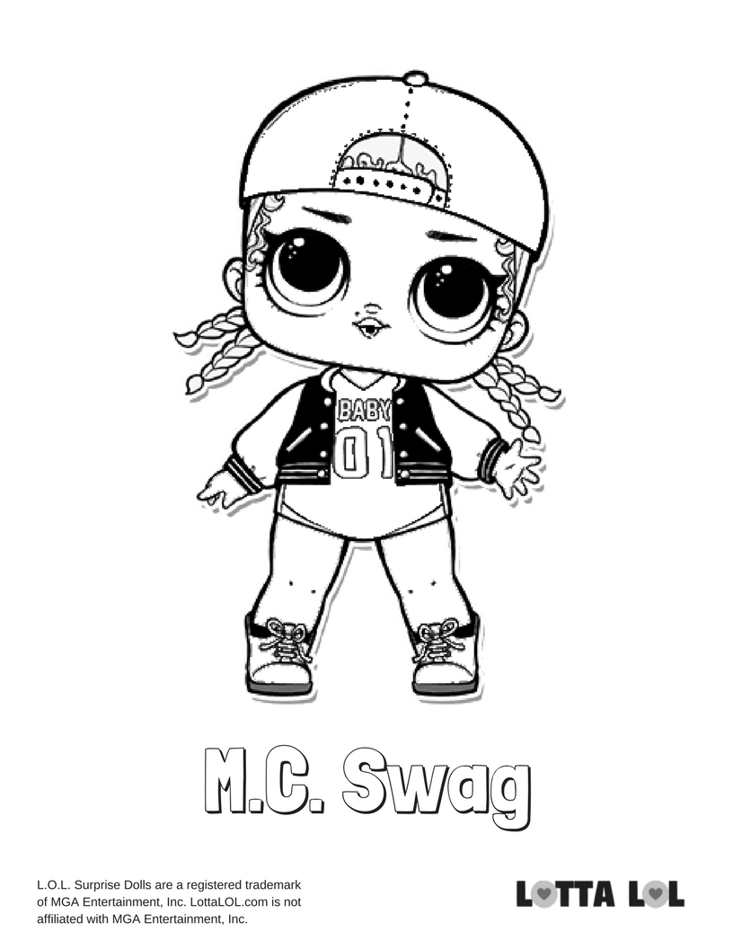 816x1056 M.c. Swag Lol Surprise Doll Coloring Page Lotta Lol