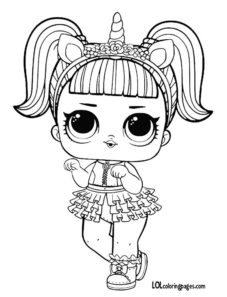750x980 Unicorn L.o.l Surprise Doll Coloring Page Lol Surprise Doll